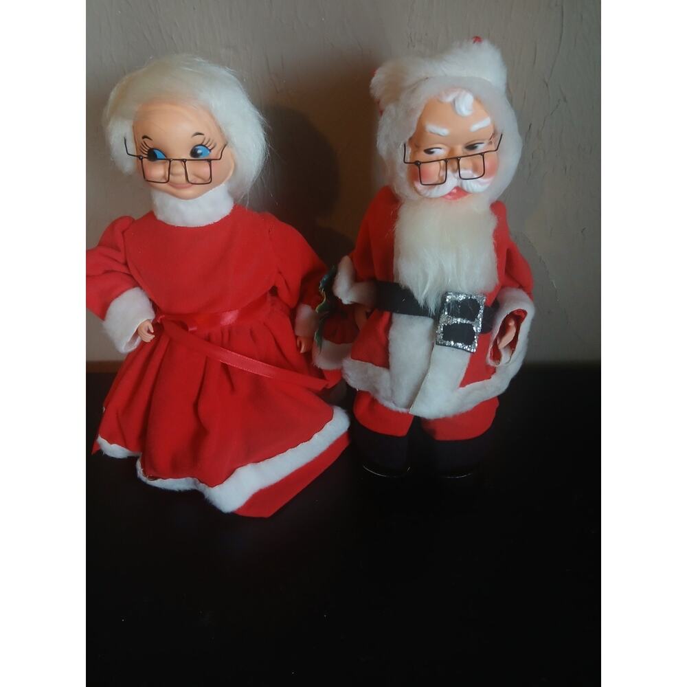 Vintage Santa Mrs Claus Handmade Dish Soap Bottle Dolls Christmas Kitschy Decor